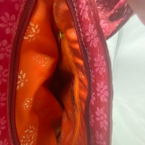 Holii Colorful Floral Tooled Leather Kakatiya Work Day Hand Bag Purse EUC - Picture 7 of 9